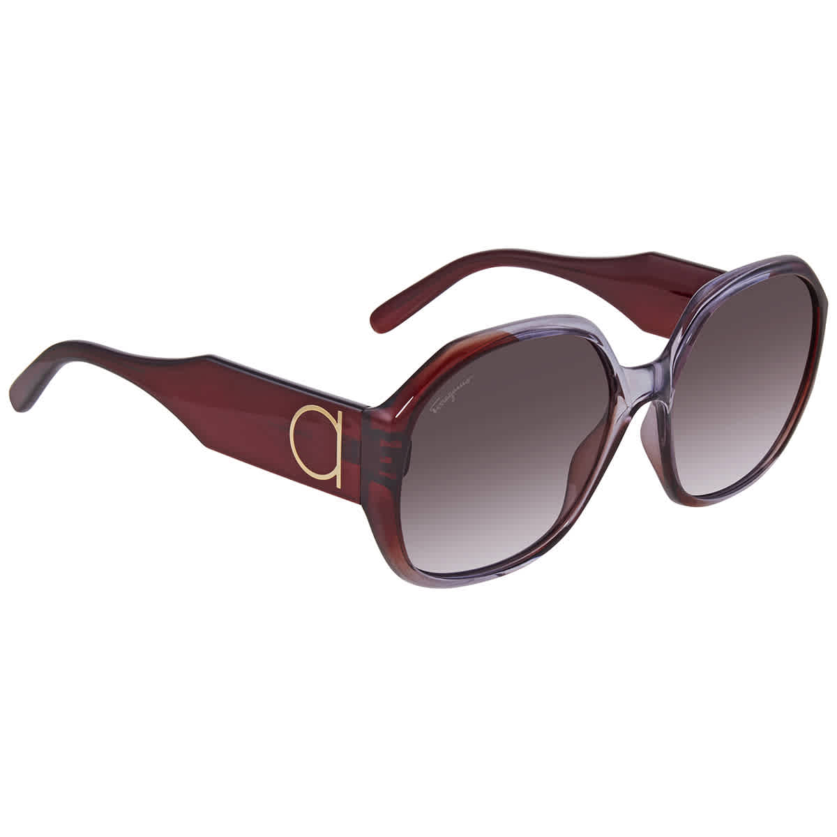 SALVATORE FERRAGAMO BROWN GRADIENT ROUND SUNGLASSES SF943S 546 60