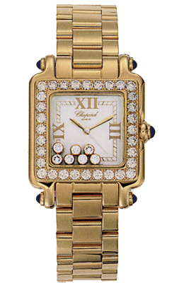 Chopard Happy Sport 18k Yellow Gold Ladies Watch 27/6770-23/11 In Gold / White / Yellow