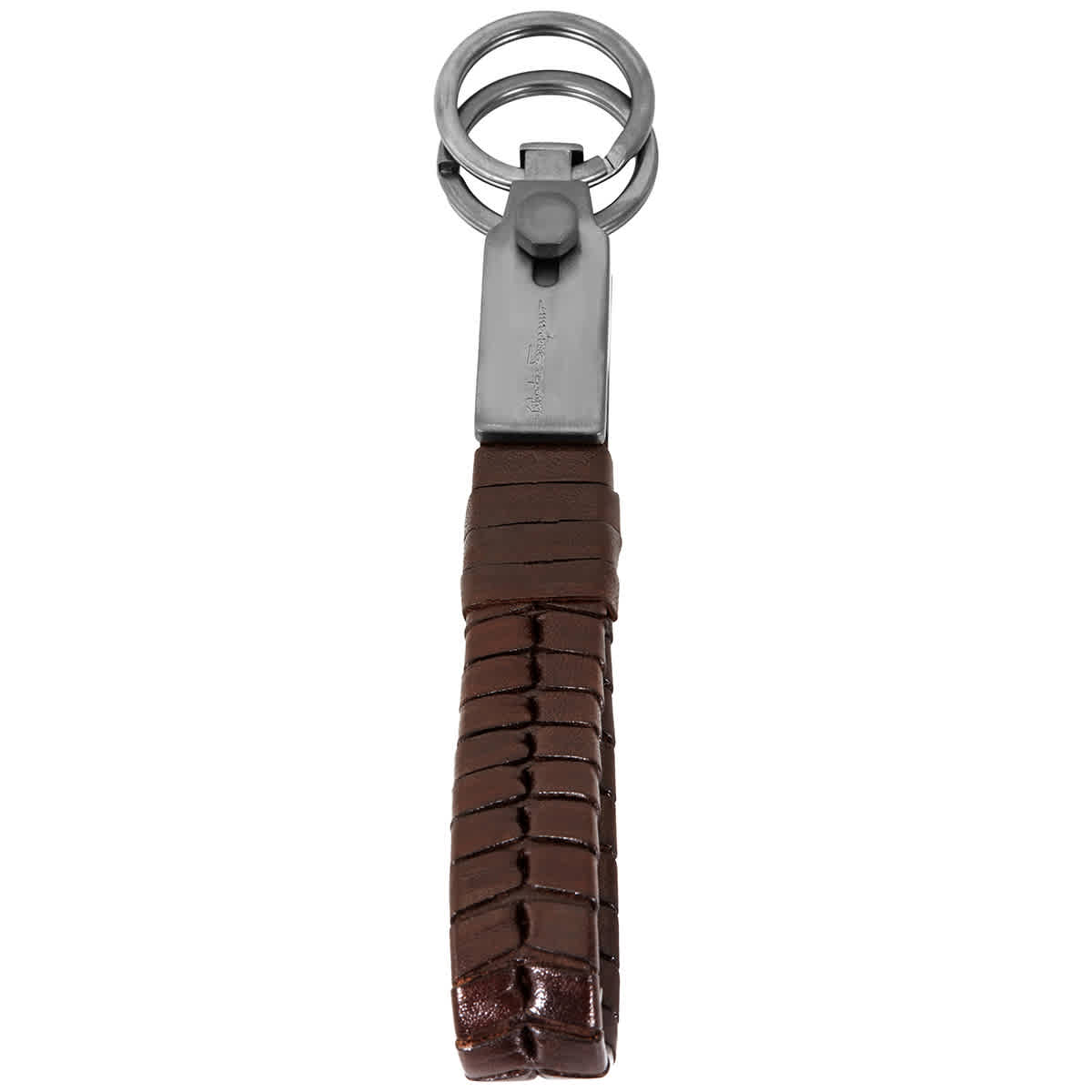 Ferragamo Berlino Valet Braided Calfskin Leather Key Chain