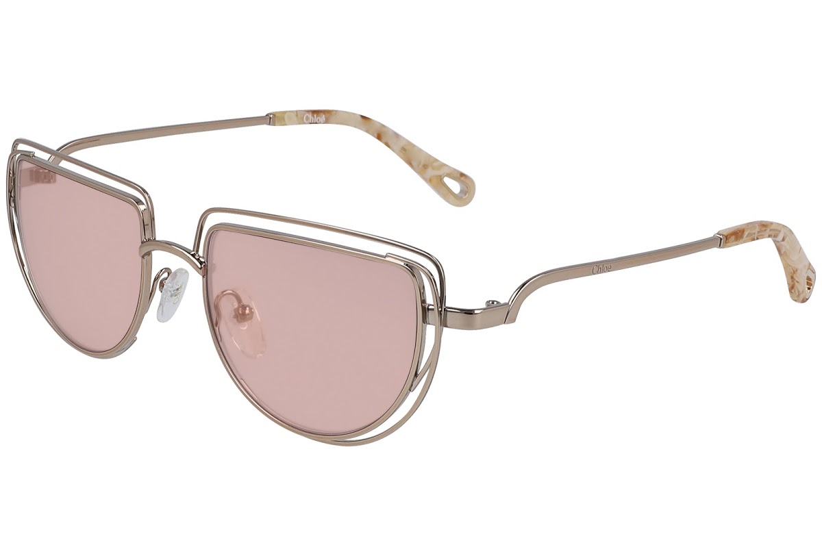 Chloé Peach Flash Sunglasses Ce164s 876 52 In Gold Tone