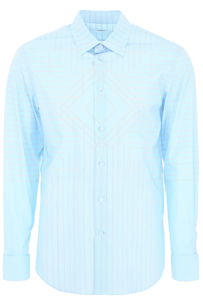 blue burberry button up