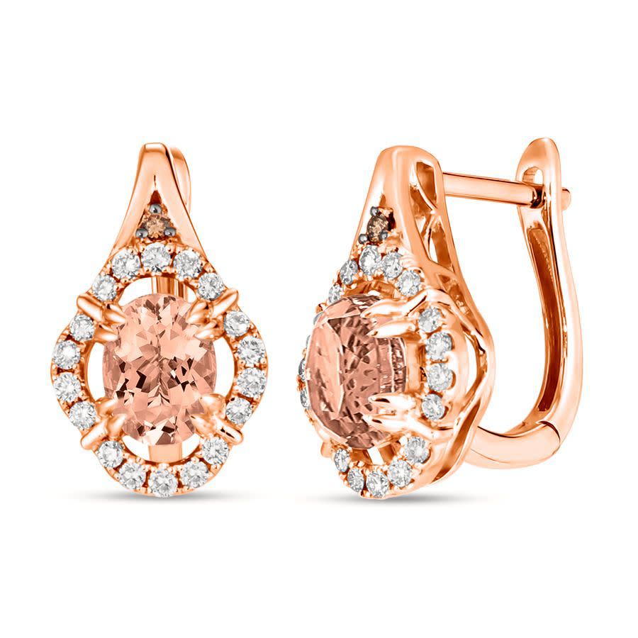 Le Vian Peach Morganite Earrings Set In 14k Strawberry Gold In Pink