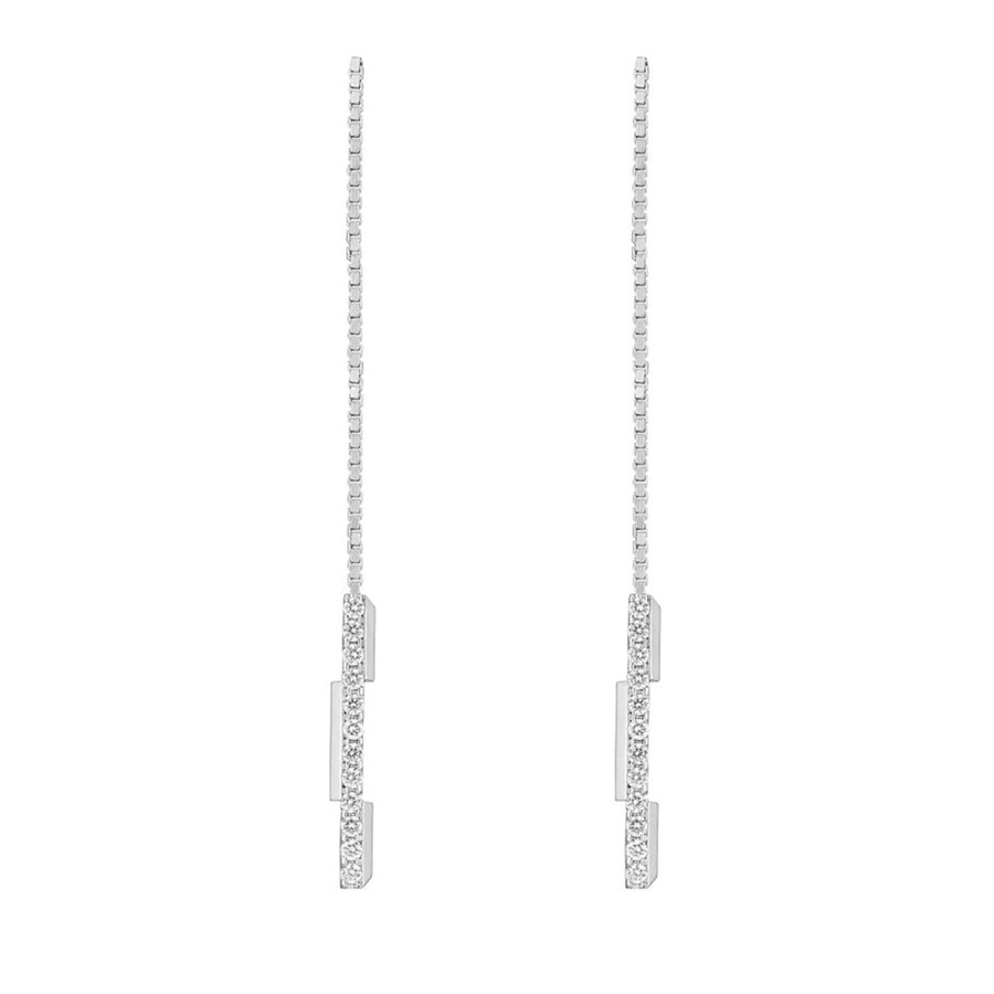 Shop Gucci Link To Love Chain Earrings With '' Bar In White