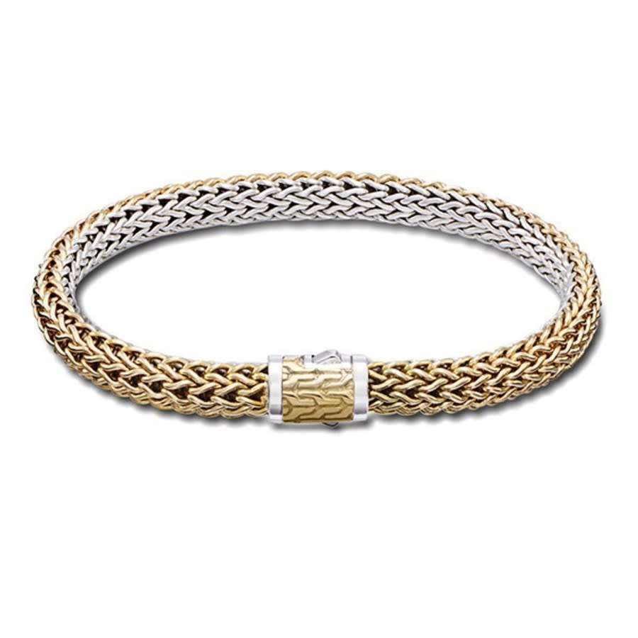 John Hardy Classic Chain Gold & Silver 6.5mm Reversible Icon Bracelet - Bz904rvxm In Silver-tone