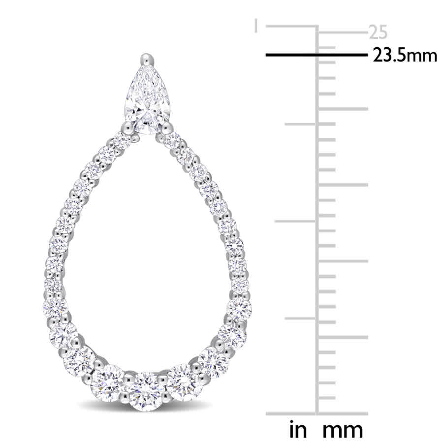 Shop Created Forever 1 1/3 Ct Tw Pear & Round Lab Created Diamond Open Earrings In 14k White Gold