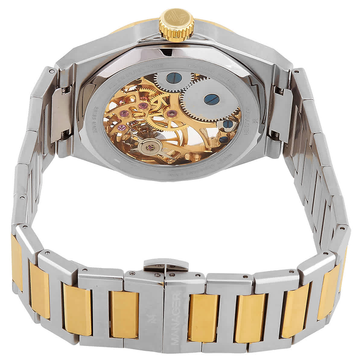 Shop Manager Revolution Hand Wind White Dial Men's Watch Man-rm-11-bm In Two Tone  / Gold Tone / White / Yellow