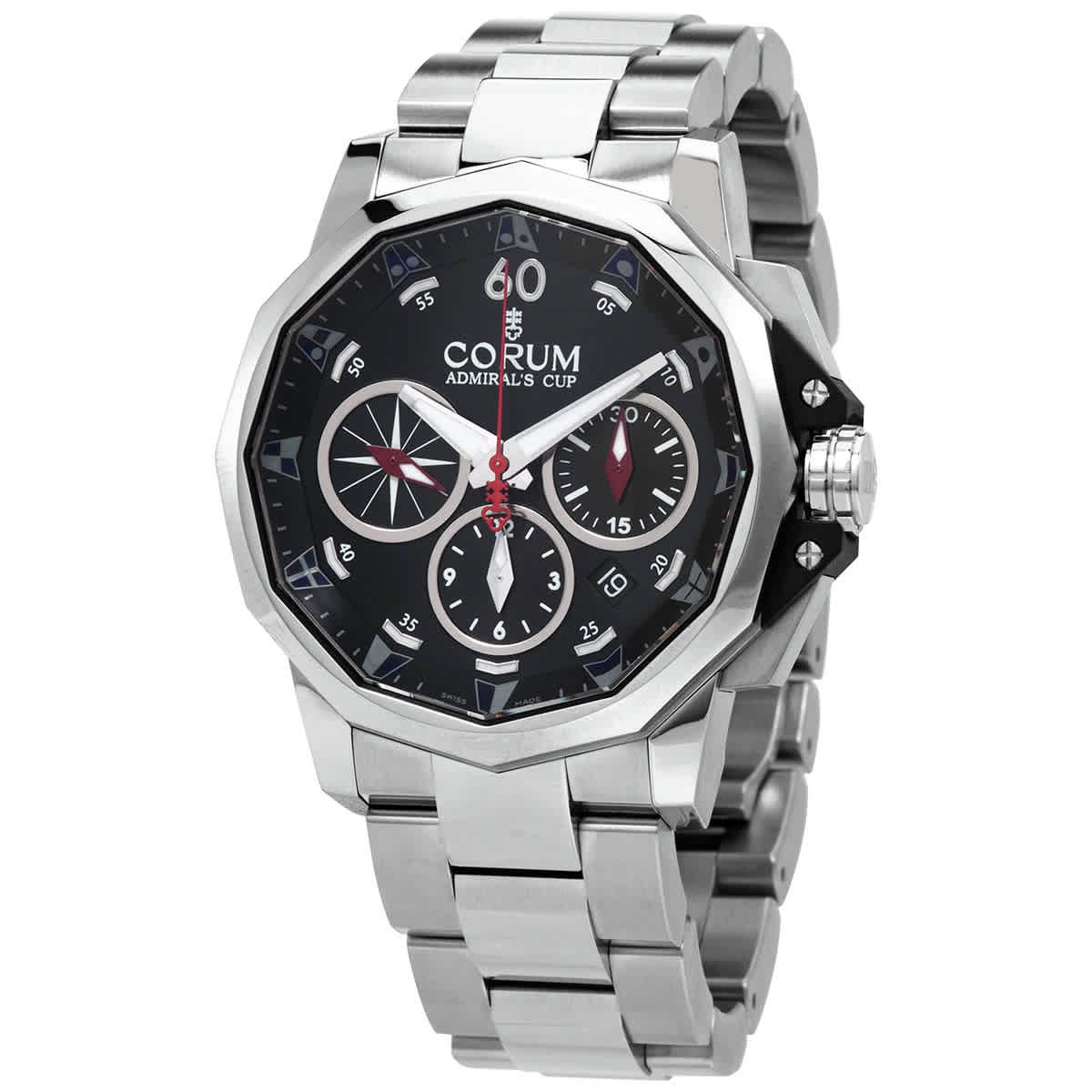 Corum Admiral's Cup Chronograph Automatic Black Dial Mens Watch A753/04200 In Black,blue,silver Tone