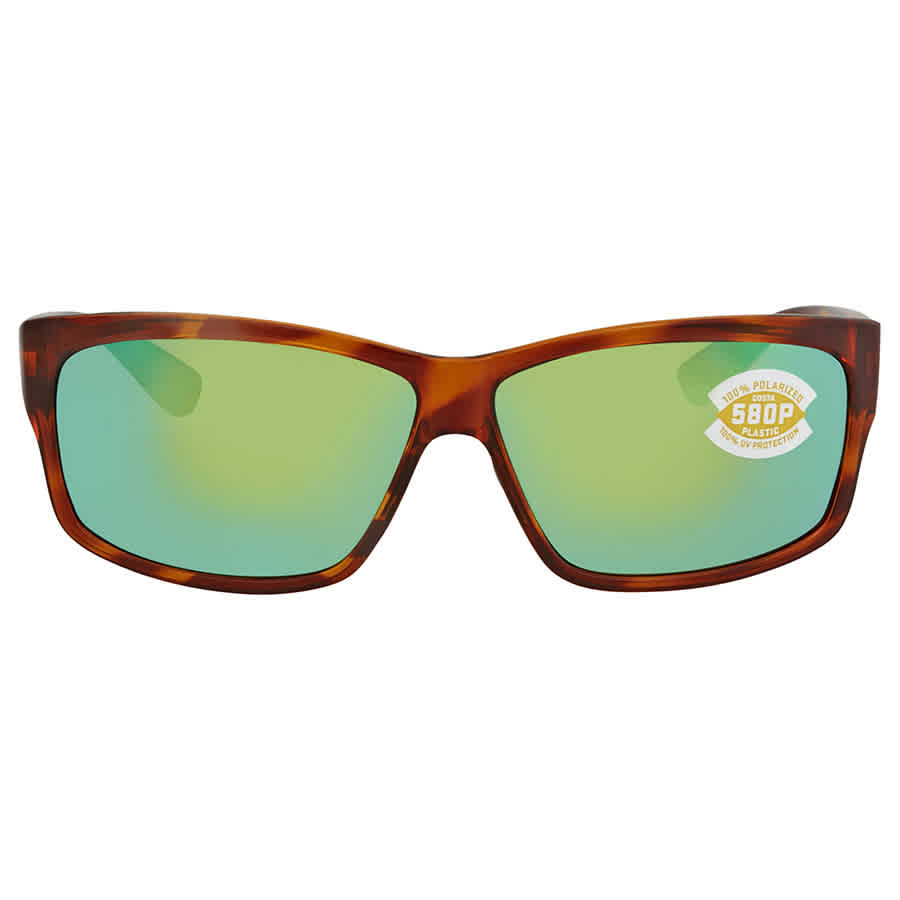 Costa Del Mar Polarized Cut Green Mirror Rectangular Sunglasses Ut 51 Ogmp In Green,tortoise,yellow