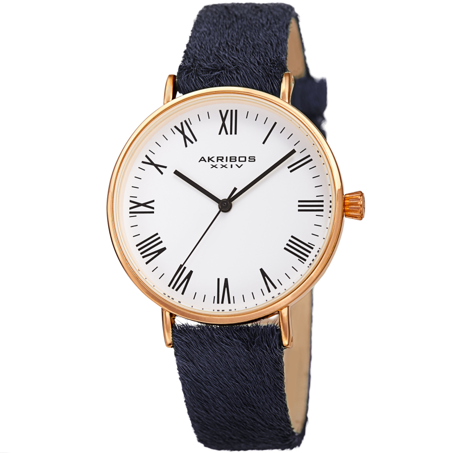 Click to view more detailed imagery on our partner's website Akribos Xxiv Quartz White Dial Ladies Watch Ak1081bk In Black,gold Tone,purple,white