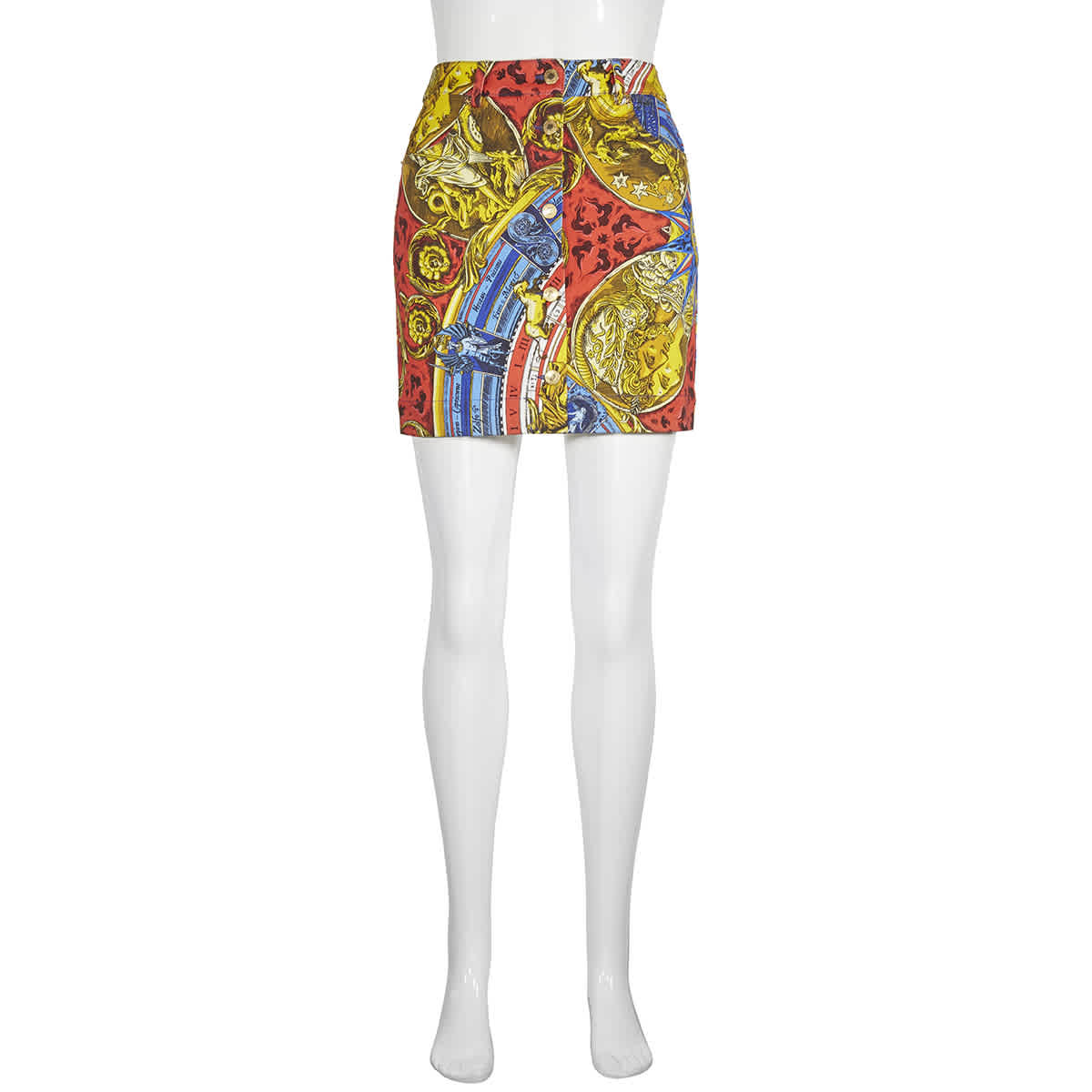 Moschino Ladies Printed Denim Twill Skirt In Multicolor