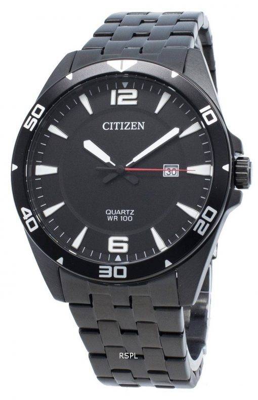 CITIZEN CITIZEN QUARTZ BLACK DIAL BLACK-PLATED MEN'S WATCH BI5055-51E