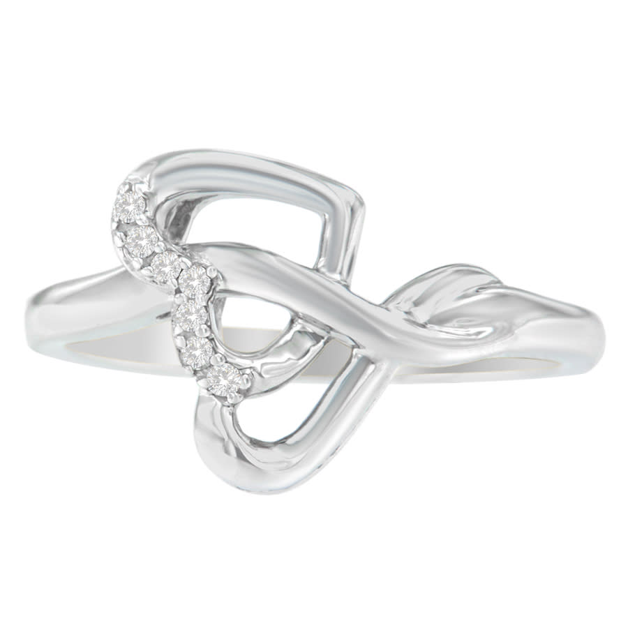 Haus Of Brilliance Sterling Silver 1/20ct. Tdw Diamond Heart Bypass Ring (h-i, I1-i2) In Silver Tone,white