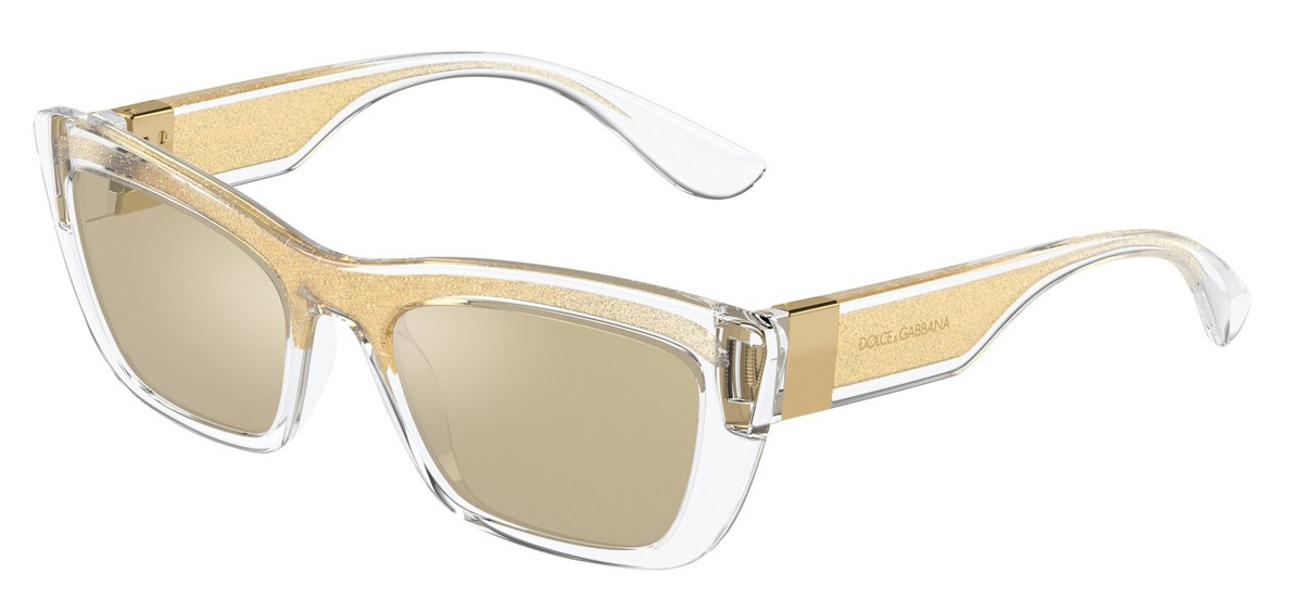Dolce & Gabbana Gold Rectangular Sunglasses ModeSens