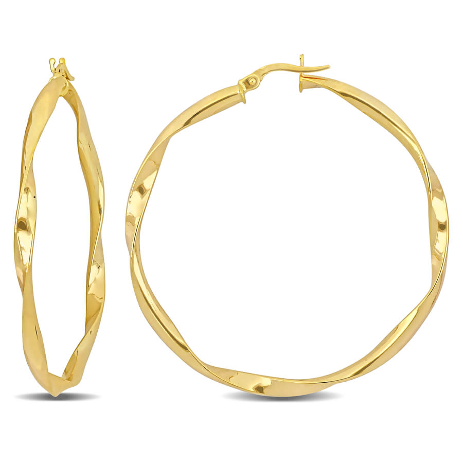 Amour 47mm Twisted Hoop Earrings In 10k Yellow Gold