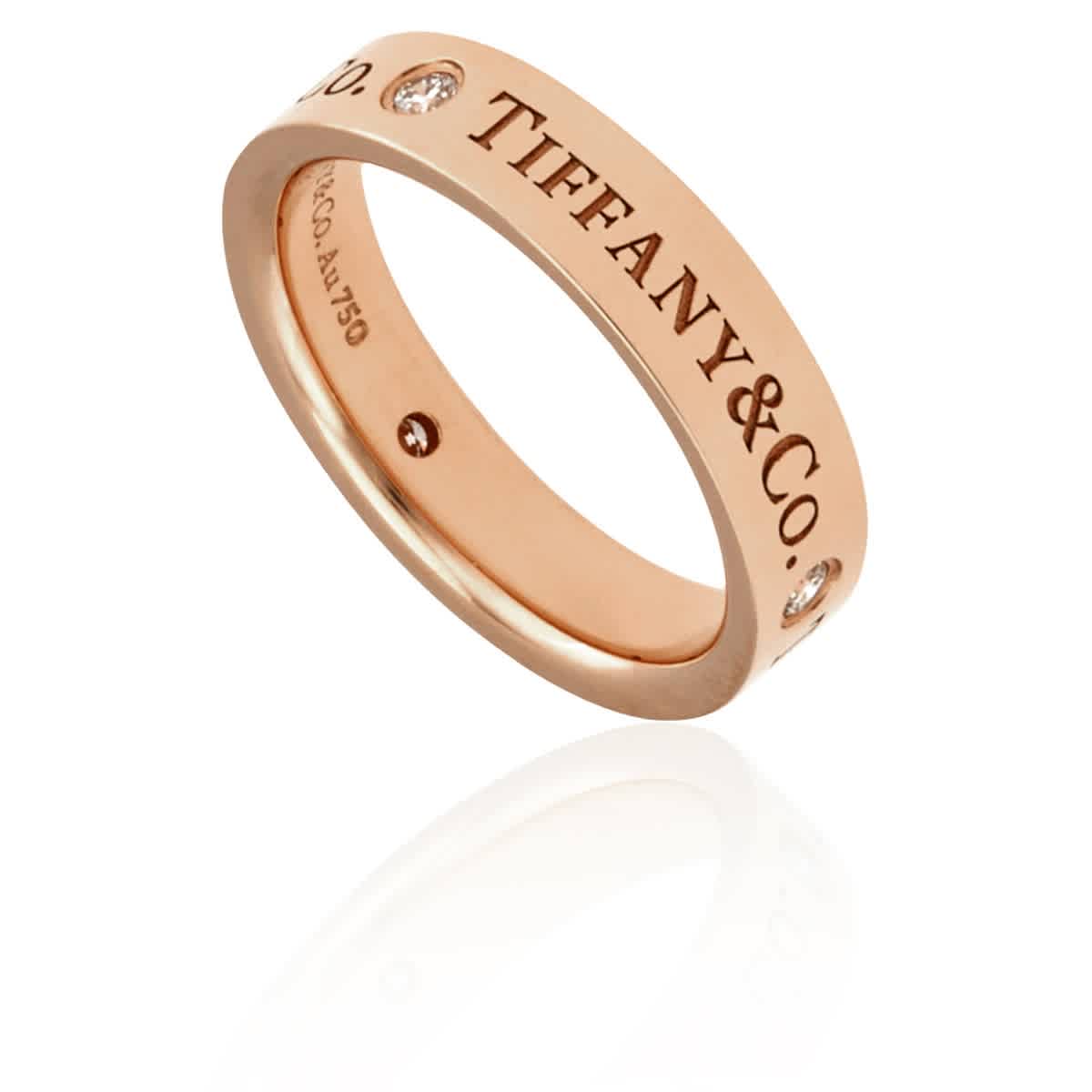 Tiffany & Co & Co. 18k Rose Gold Band Ring- Size 10 1/2 In Gold Tone,pink,rose Gold Tone