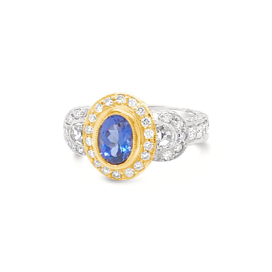 Le Vian Ladies Precious Fashion Ring In 14k Two Tone In Blue