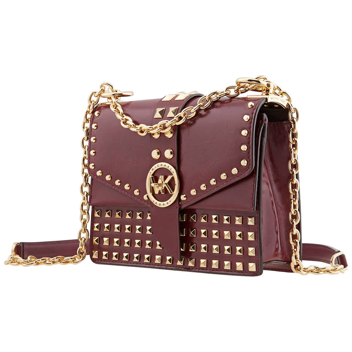 MICHAEL KORS MICHAEL KORS PATENT LEATHER EXTRA-SMALL GREENWICH CROSSBODY BAG