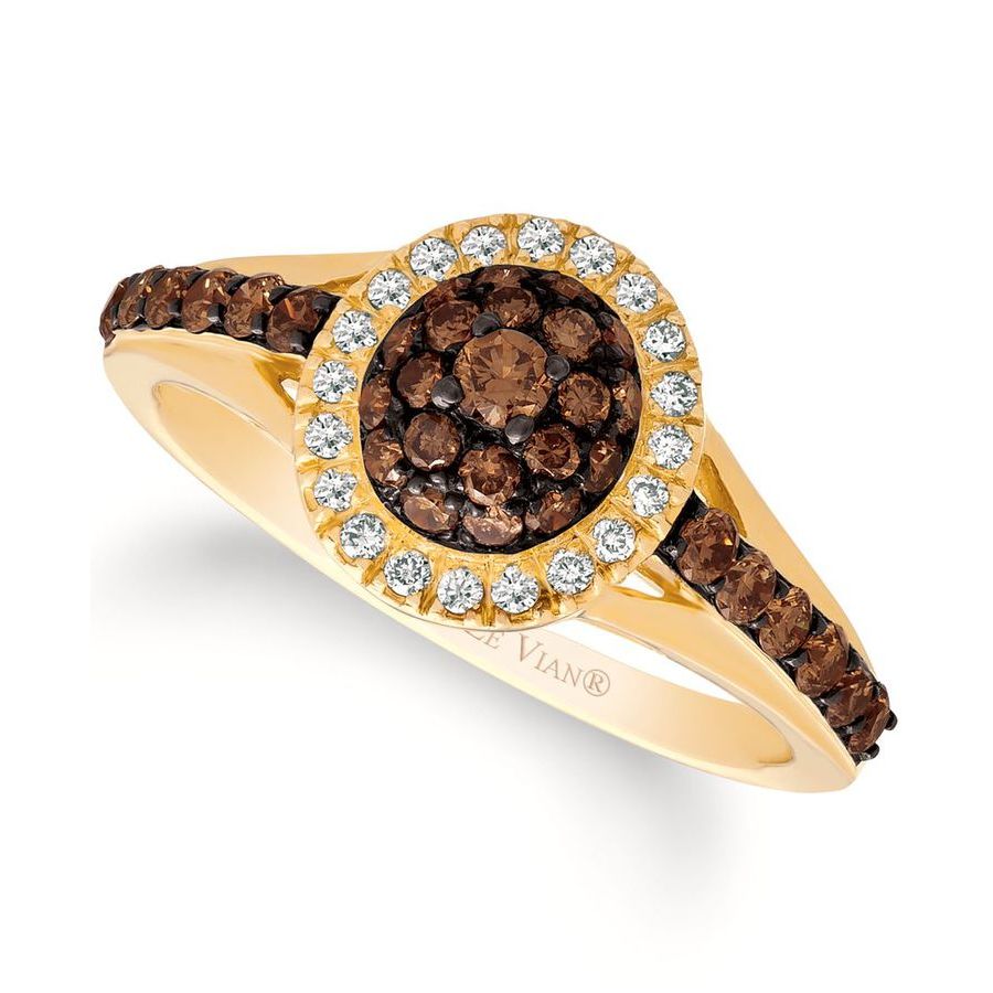 Le Vian Ladies Chocolate Diamonds Fashion Ring In 14k Honey Gold In Brown