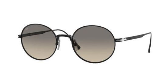 Persol Clear Gradient Grey Oval Titanium Unisex Sunglasses Po5001st 800432 51 In Black / Grey