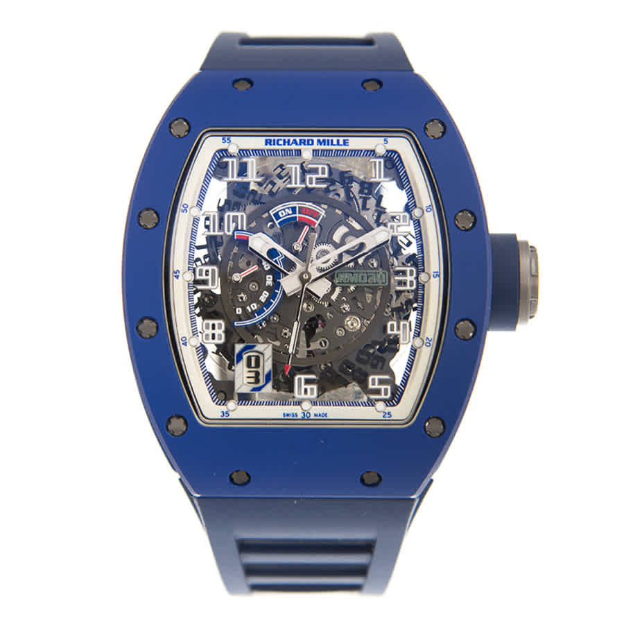 Shop Richard Mille Grand Complications Automatic Watch Rm030 Fq-tzp-b In Blue / Skeleton