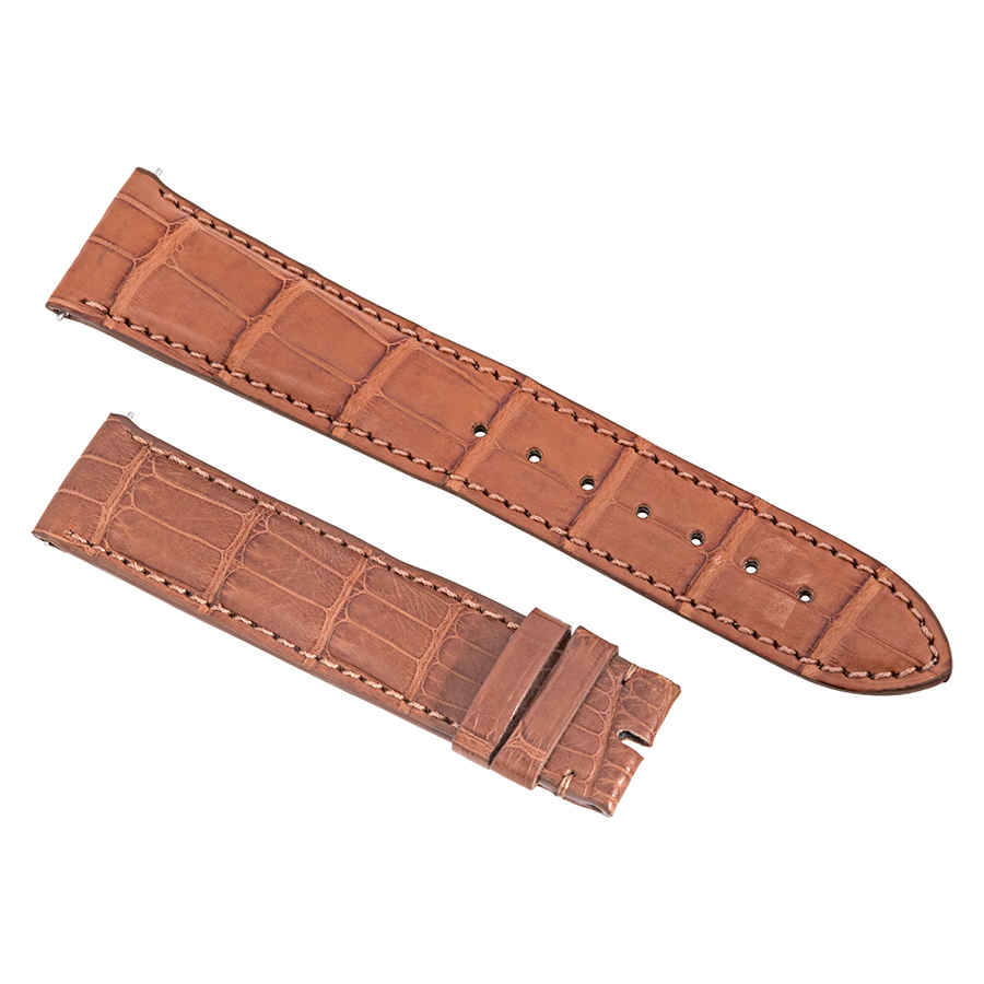 Hadley Roma 18 Mm Matte Honey Alligator Leather Strap In Brown