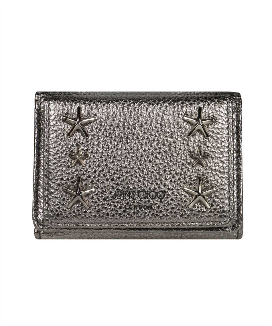 Jimmy Choo Ladies Nemo Leather Star Tri-fold Wallet In Gun Metal/dark Silver