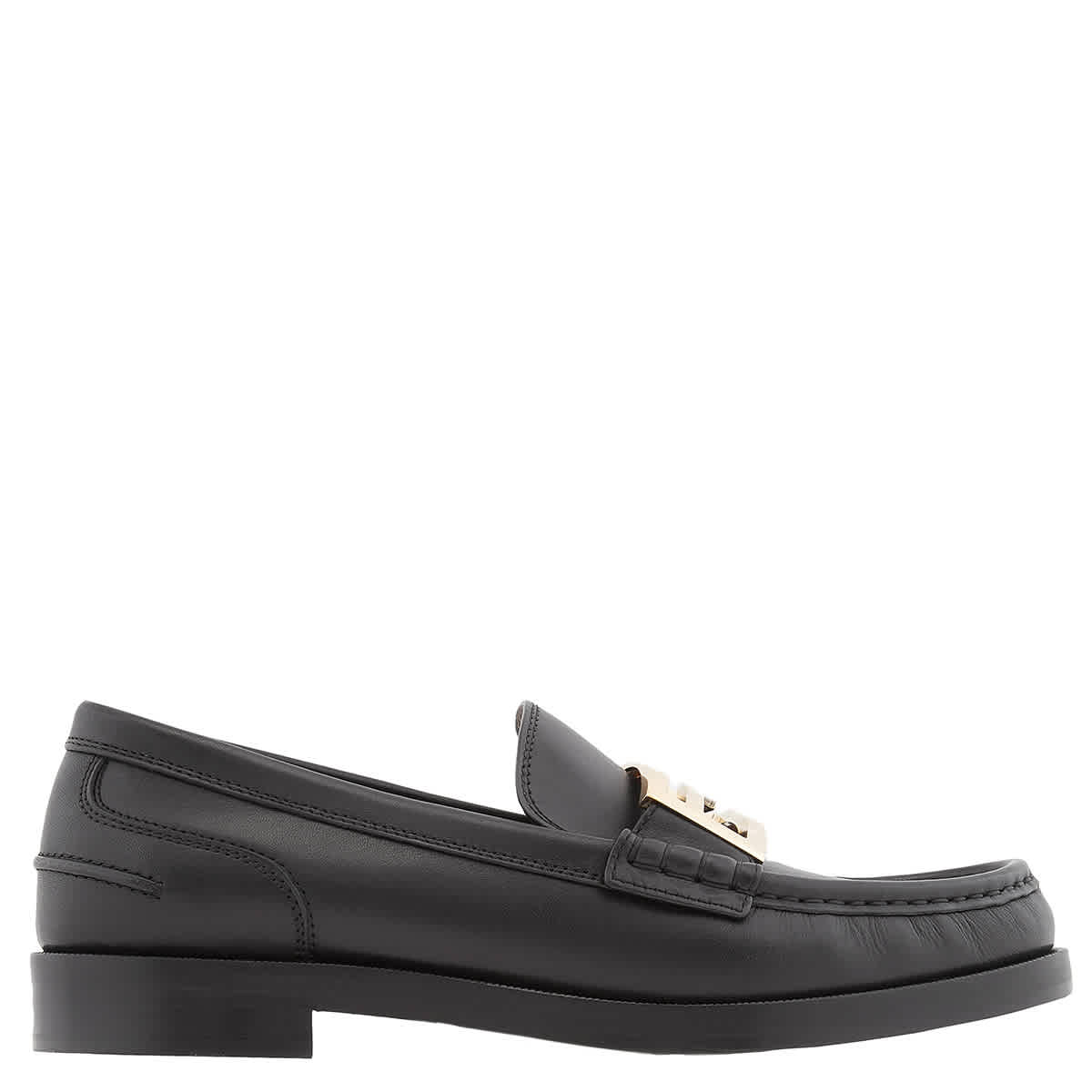 Fendi Leather Loafer In Black