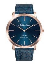 Shop Mathey-tissot Cyrus Super Slim Special Edition Quartz Men's Watch H6915pbu In Blue / Gold / Gold Tone / Rose / Rose Gold / Rose Gold Tone