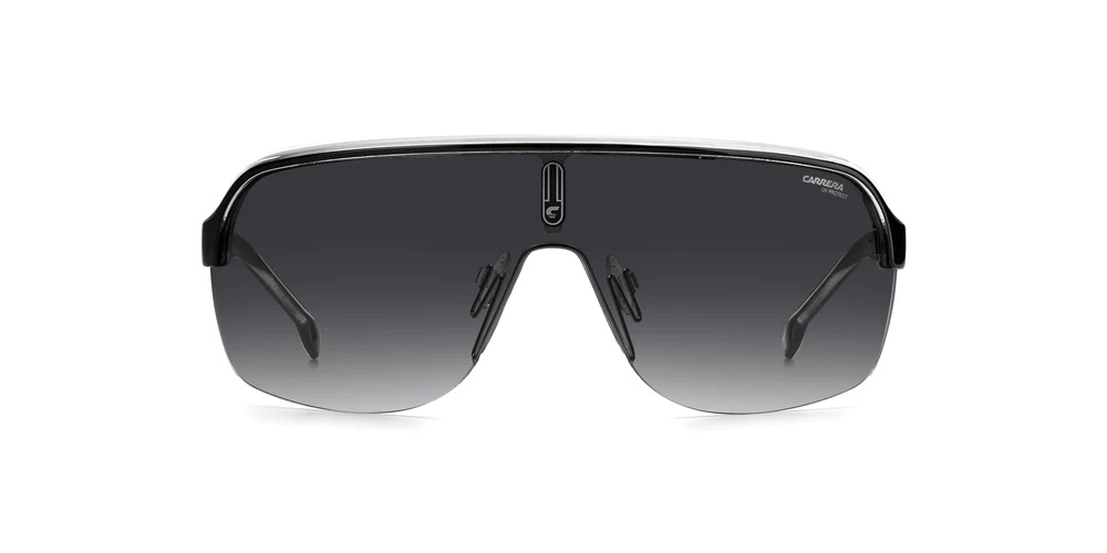 Carrera Grey Shaded Shield Sunglasses Topcar 1/n 080s 99 In Black,grey,white