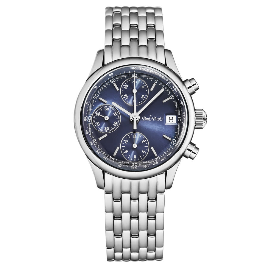 Paul Picot Telemark Chronograph Automatic Blue Dial Men's Watch P4102.20.221/b In Blue