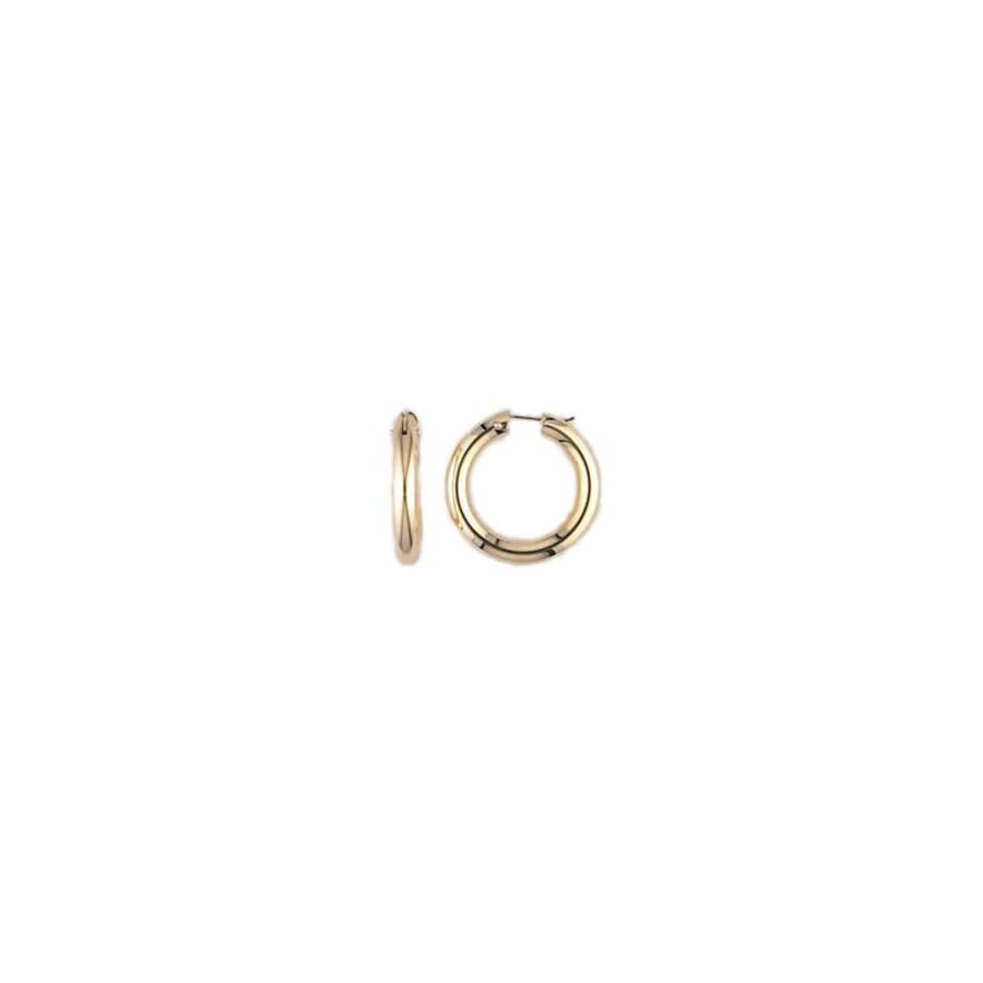 Roberto Coin 18k Yellow Gold Round Hoop Earrings - 210031ayer00 In Yellow, Gold-tone