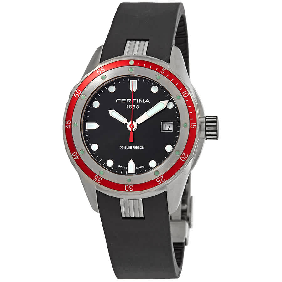 Certina Ds Blue Ribbon Quartz Black Dial Mens Watch C007.410.17.051.01 In  Black,blue,red,silver Tone | ModeSens