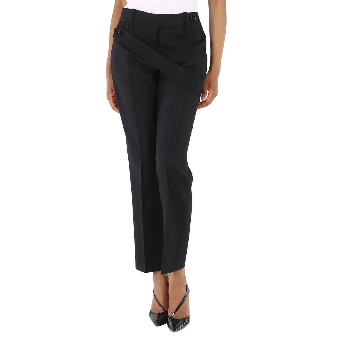 BURBERRY BURBERRY LADIES BLACK WOOL TROUSERS