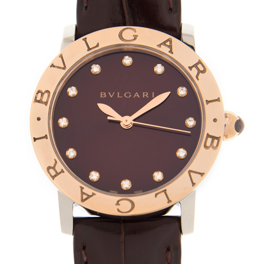 Bvlgari Automatic Diamond Red Dial Watch Bbl33c11spglc1112 In Red   / Brown / Gold / Gold Tone / Rose / Rose Gold / Rose Gold Tone