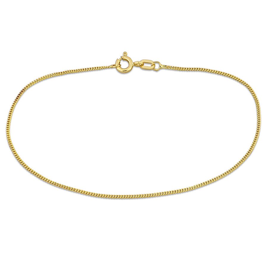 Amour 1mm Diamond Cut Flat Curb Bracelet In 14k Yellow Gold - 7.5 In In Yellow