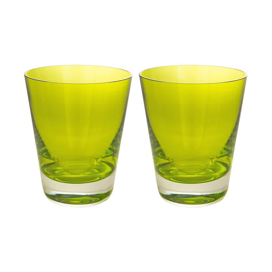 Baccarat Olive Green Mosaique Tumbler 2811575 - Set Of 2 In Green / Olive