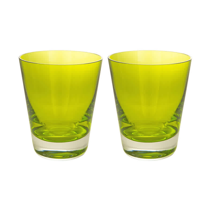 BACCARAT BACCARAT OLIVE GREEN MOSAIQUE TUMBLER 2811575 - SET OF 2
