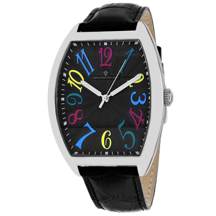 Christian Van Sant Royalty Ii Quartz Black Dial Mens Watch Cv0372 In Black