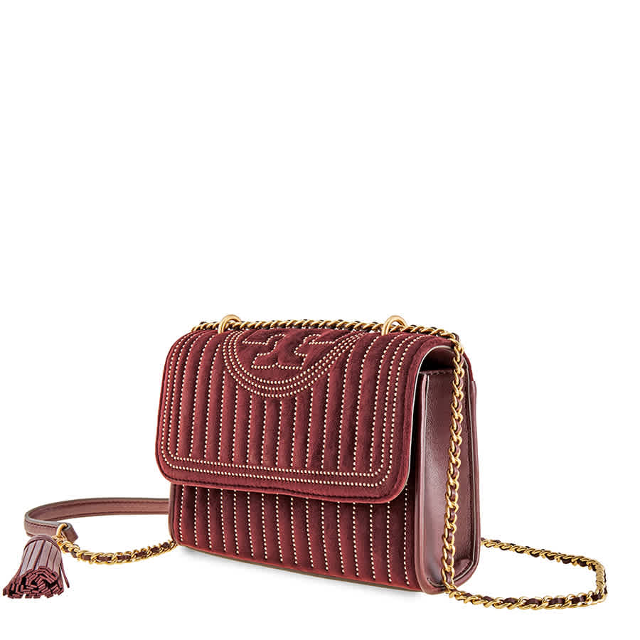 Tory Burch Fleming Small Convertible Shoulder Bag Claret 