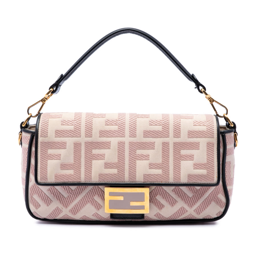 Pre-owned Fendi Zucca Embroidered Canvas Baguette Satchel Ladies YW9FKMLKY6MY2YRA