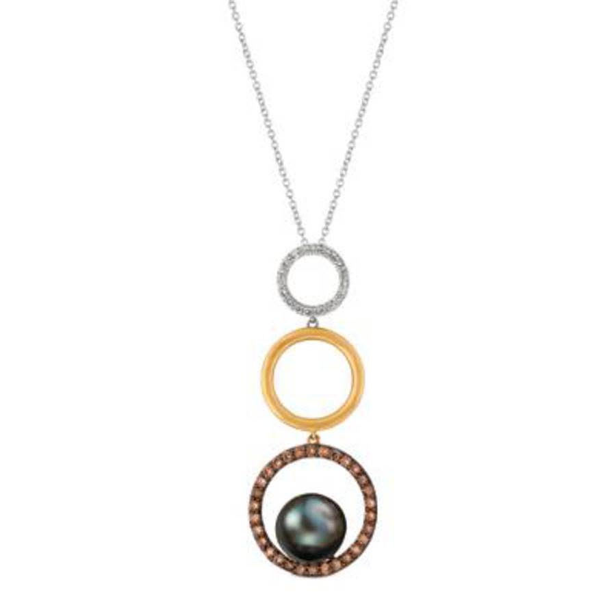 Le Vian Ladies' Wisdom Pearls Fashion Pendant In 14k Tri Color Gold In Black