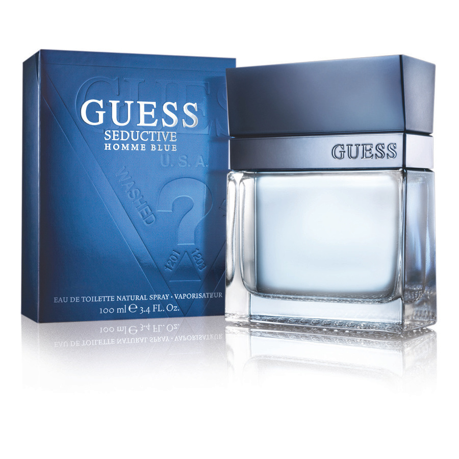 Guess Mens Seductive Homme Blue Edt Spray 3.4 oz (100 Ml) In Black / Blue / Coral