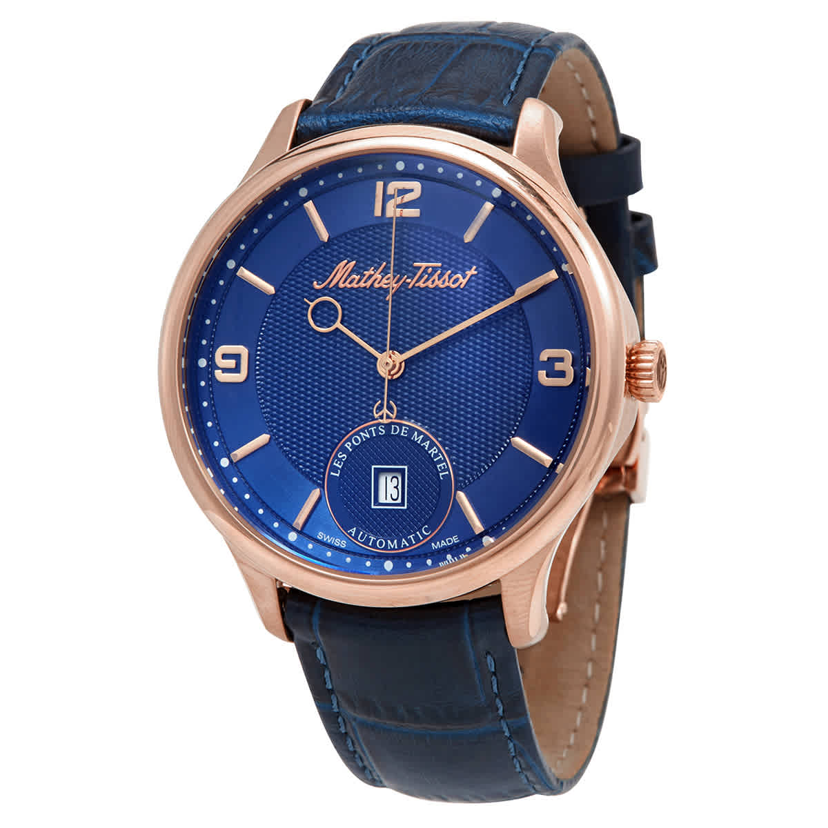 Mathey-tissot Edmond Automatic Blue Dial Mens Watch Ac1886pbu In Blue / Gold / Gold Tone / Rose / Rose Gold / Rose Gold Tone