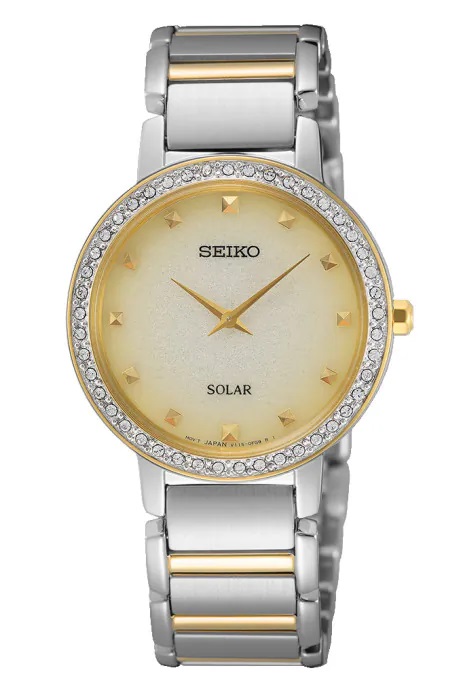 Seiko Quartz Crystal Ivory Dial Two-tone Ladies Watch Sup448p1 In Two Tone / Gold Tone / Ivory