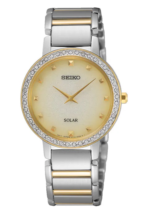 Seiko Quartz Crystal Ivory Dial Two-tone Ladies Watch Sup448p1 In Two Tone  / Gold Tone / Ivory