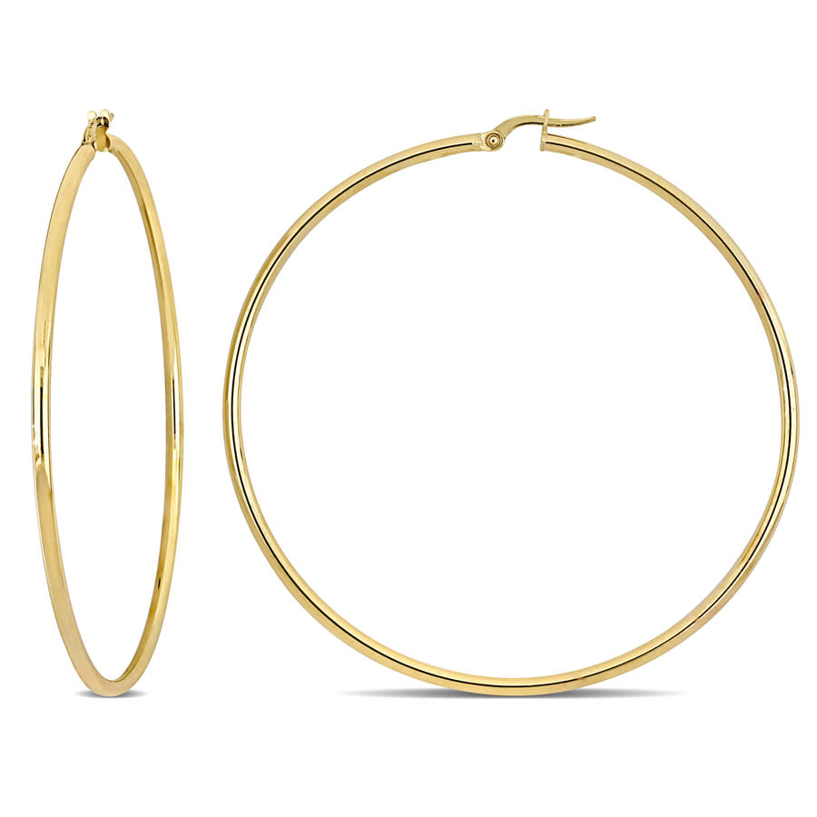 Amour 65mm Polished Hoop Earrings In 10k Yellow Gold