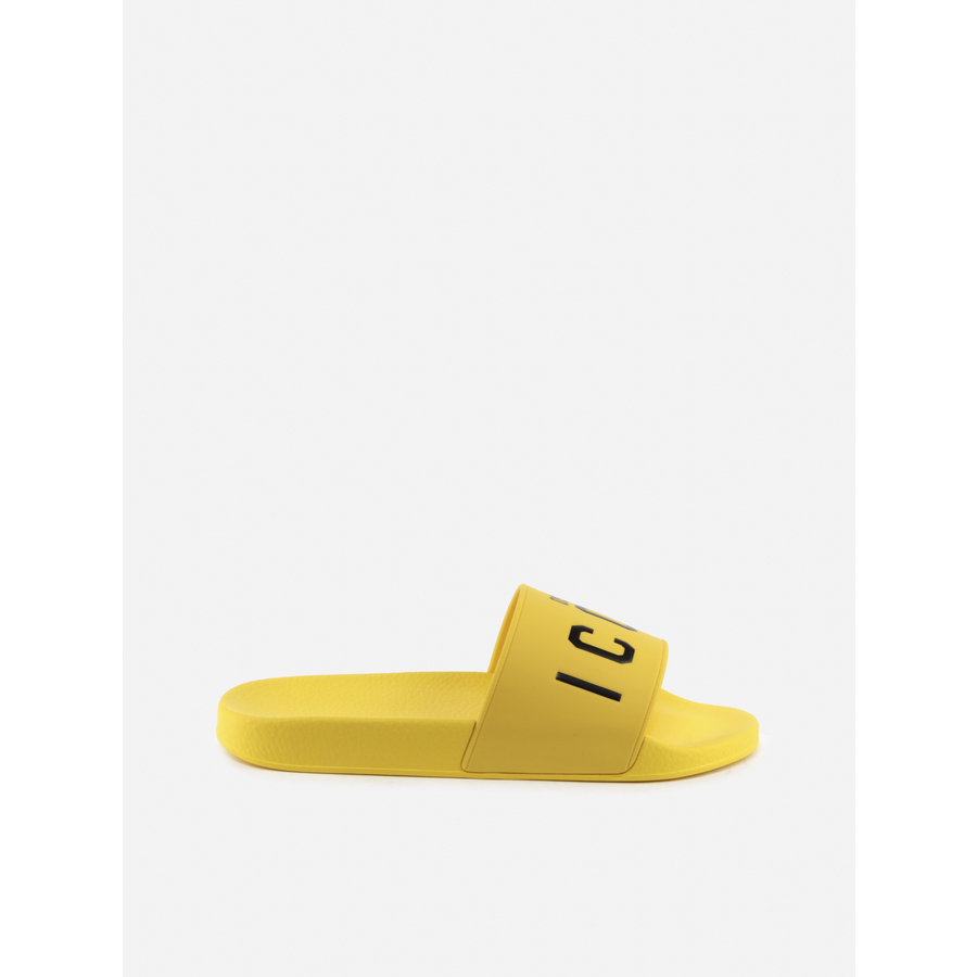 Dsquared2 Logo-print Slides In Yellow