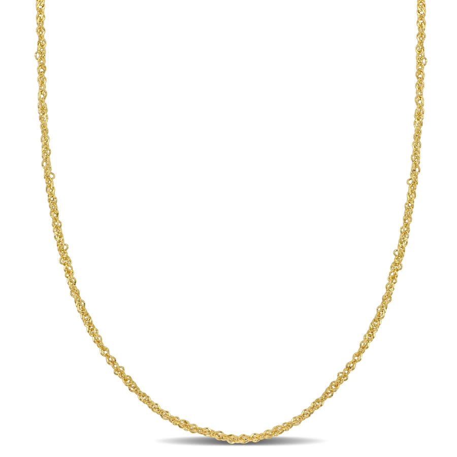 Amour 1.2mm Sparkling Singapore Chain Necklace In 14k Yellow Gold - 24 In