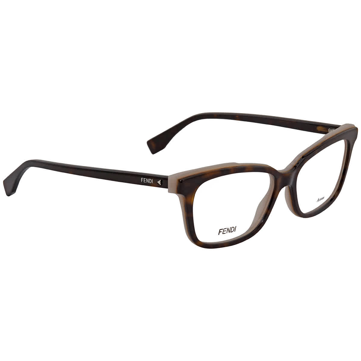 Fendi Demo Rectangular Ladies Eyeglasses Fe-ff0252 086 52 In N,a