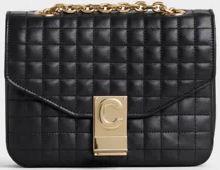 celine black quilted shoulder bolsa